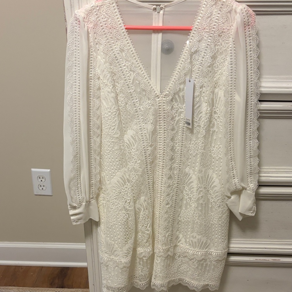 Adelyn Rae Ivory Lace Dress